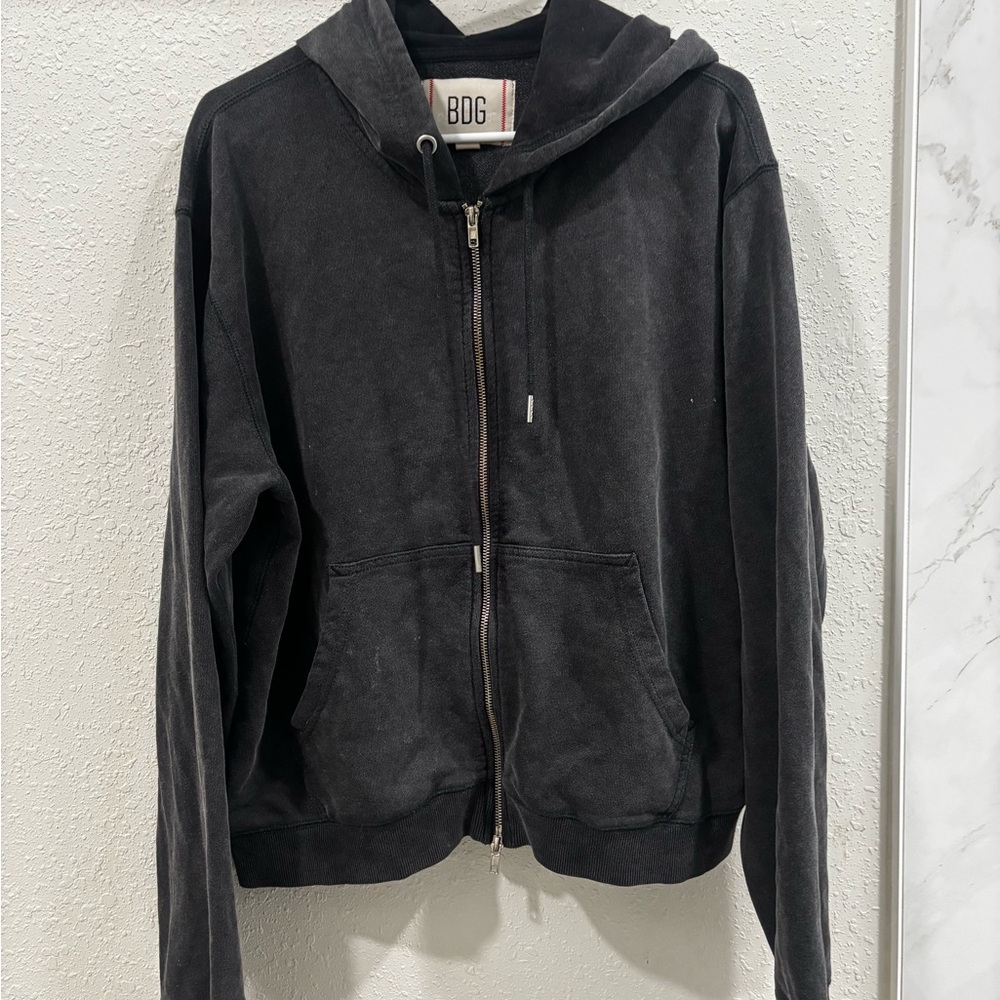 BDG Black Lightweight Hoodie Jacket